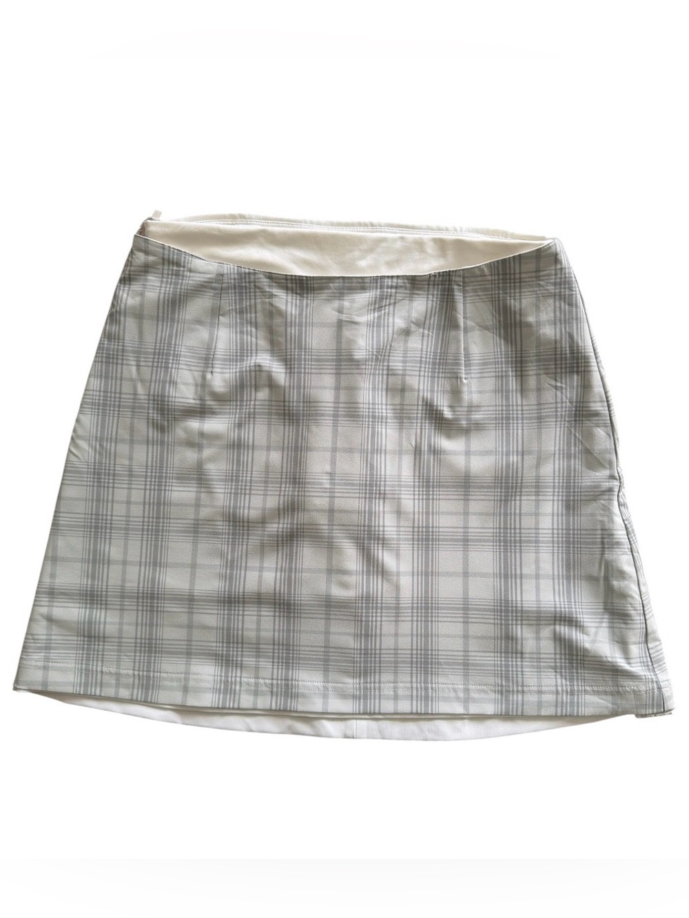 Nike Women's Plaid Skort in White and Light Gray